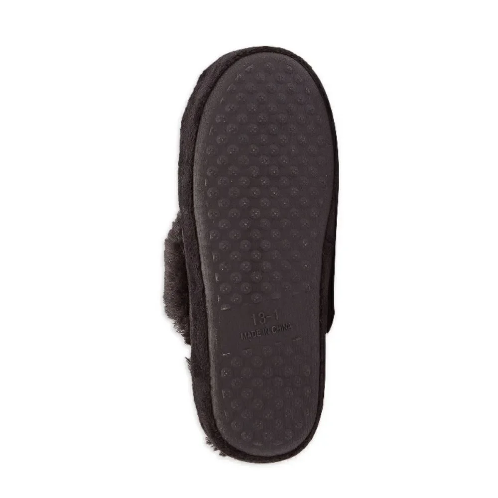Justice Girls Graphic Slip On Sparkling Scuff Slippers Shoes Size 2/3